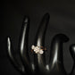 14K Gold Diamond Three-Cluster Ring with IGI Certified 0.39 ct Diamonds, 2.512g Net Gold