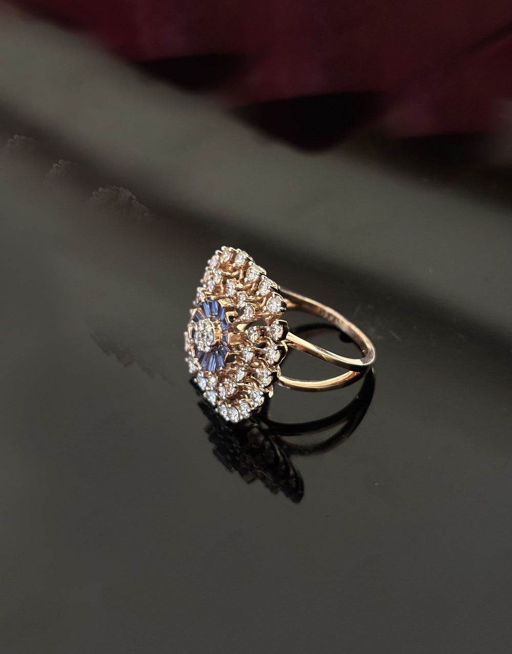 14K Gold Grand Diamond Cluster Ring with IGI Certified 1.59 ct Diamonds, 5.876g Net Gold