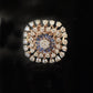 14K Gold Grand Diamond Cluster Ring with IGI Certified 1.59 ct Diamonds, 5.876g Net Gold