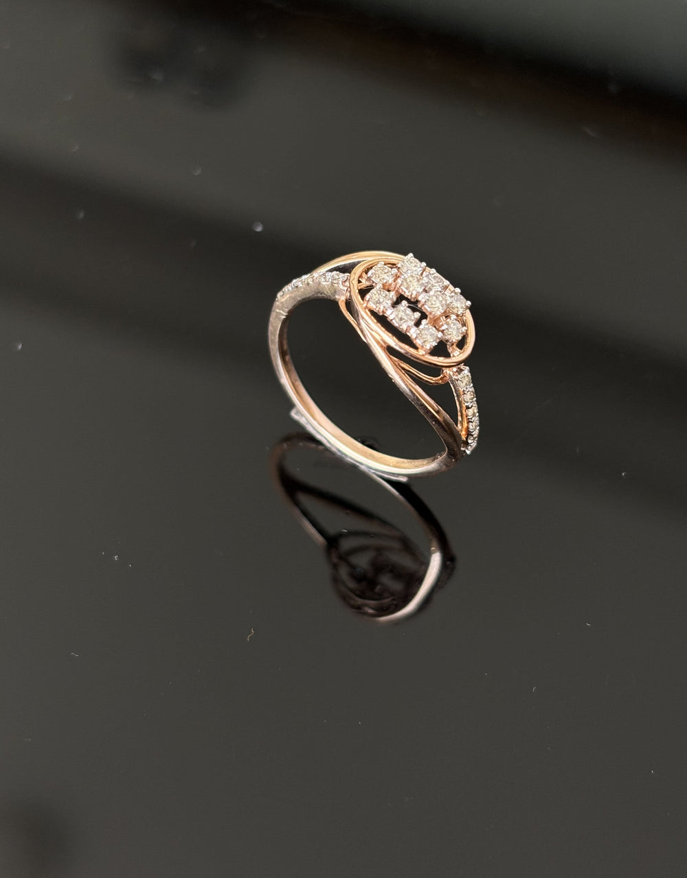 14K Gold Diamond Leaf-Inspired Bypass Ring with IGI Certified 0.31 ct Diamonds, 1.758g Net Gold