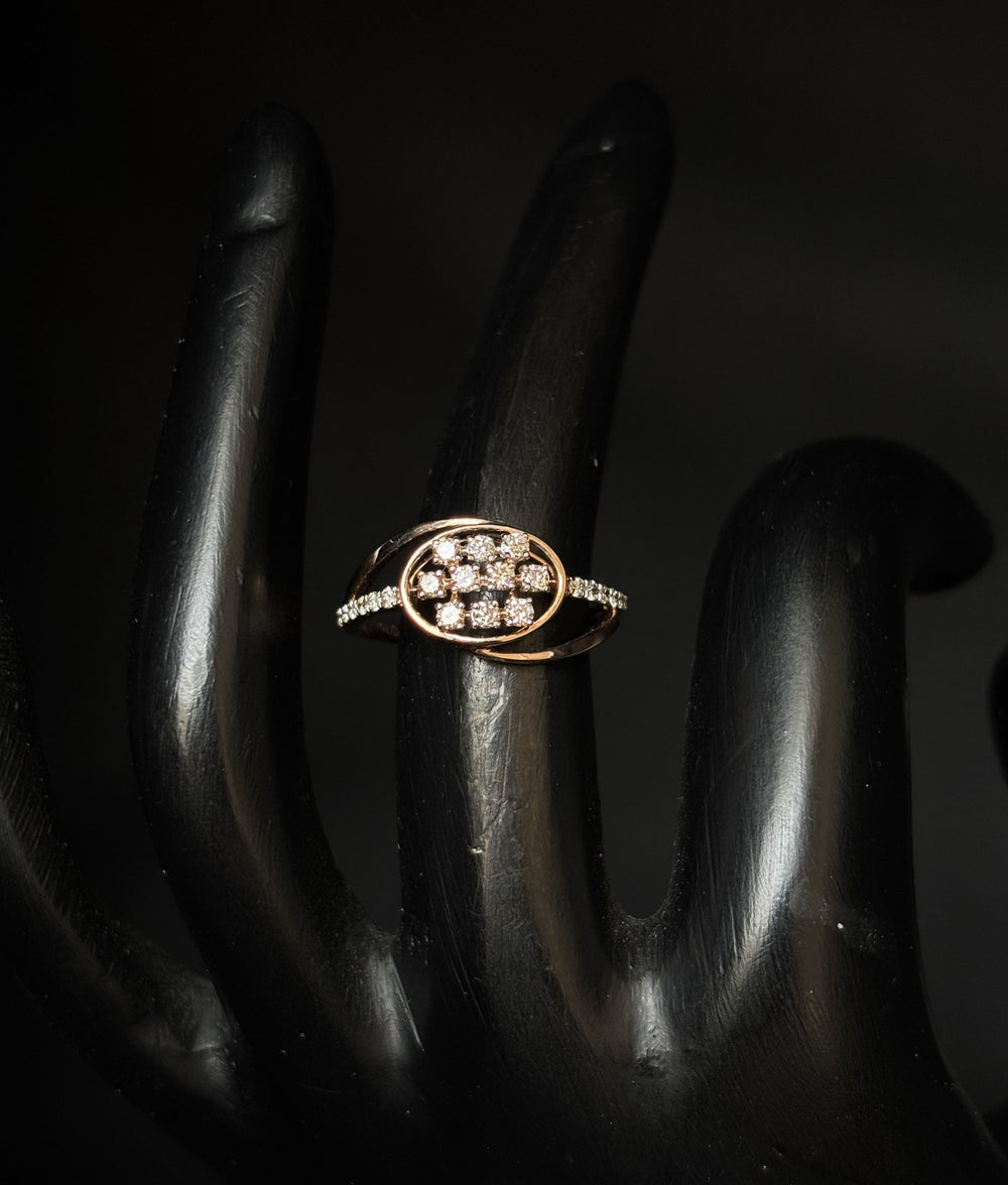 14K Gold Diamond Leaf-Inspired Bypass Ring with IGI Certified 0.31 ct Diamonds, 1.758g Net Gold