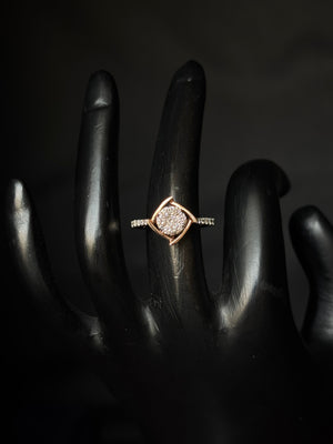 14K Gold Diamond Floral Cluster Ring with IGI Certified 0.49 ct Diamonds, 2.662g Net Gold