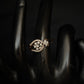 14K Gold Diamond Floral Cluster Ring with IGI Certified 0.35 ct Diamonds, 3.02g Net Gold