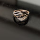 14K Gold Diamond & Accent Multi-Band Ring with IGI Certified 0.22 ct Diamonds, 3.71g Net Gold