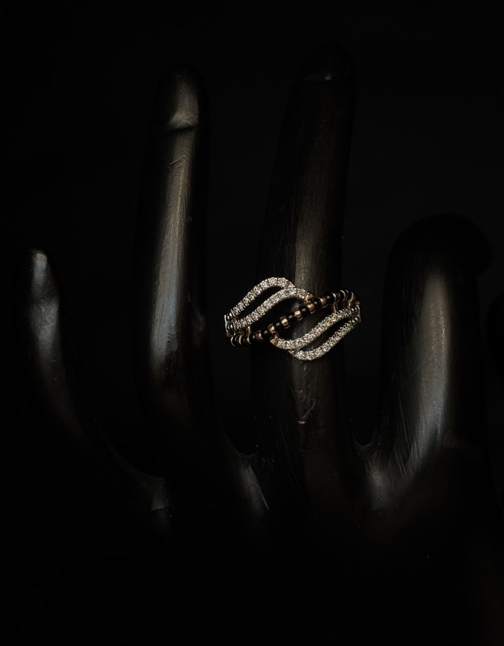 14K Gold Diamond & Accent Multi-Band Ring with IGI Certified 0.22 ct Diamonds, 3.71g Net Gold
