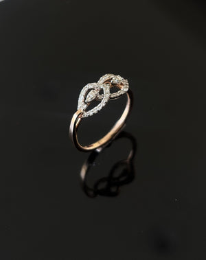 14K Gold Diamond Wave Ring with IGI Certified 0.27 ct Diamonds, 2.166g Net Gold