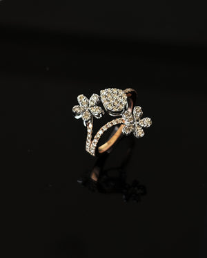 14K Gold Diamond Cluster & Pave Ring with IGI Certified 0.71 ct Diamonds, 2.698g Net Gold