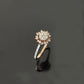 14K Gold Diamond Floral Cluster Ring with IGI Certified 0.57 ct Diamonds, 2.456g Net Gold