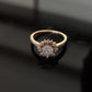 14K Gold Diamond Floral Cluster Ring with IGI Certified 0.57 ct Diamonds, 2.456g Net Gold