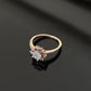 14K Gold Diamond Floral Cluster Ring with IGI Certified 0.57 ct Diamonds, 2.456g Net Gold