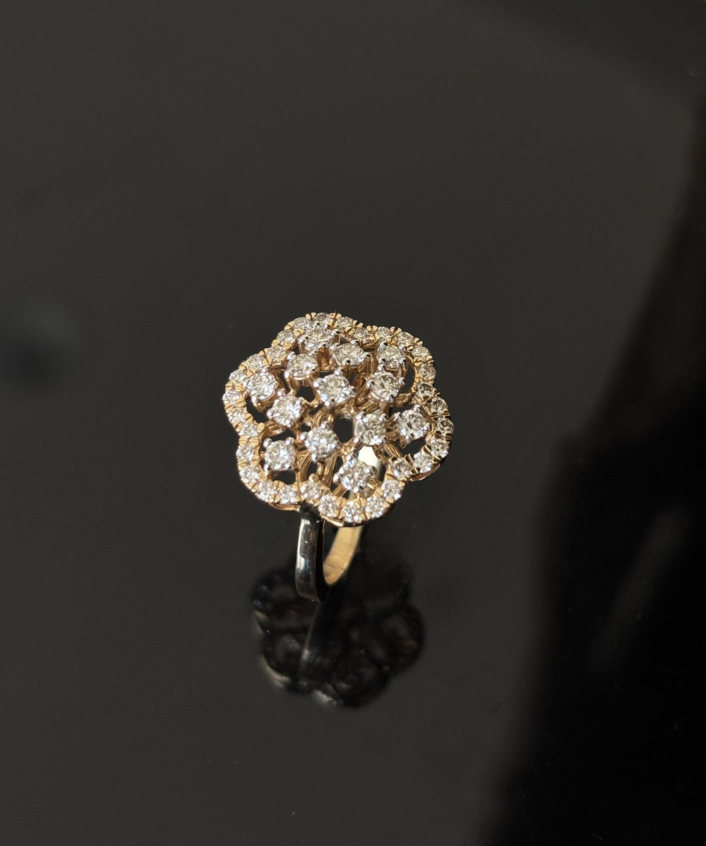 14K Gold Diamond Statement Ring with IGI Certified 0.99 ct Diamonds, 4.672g Net Gold