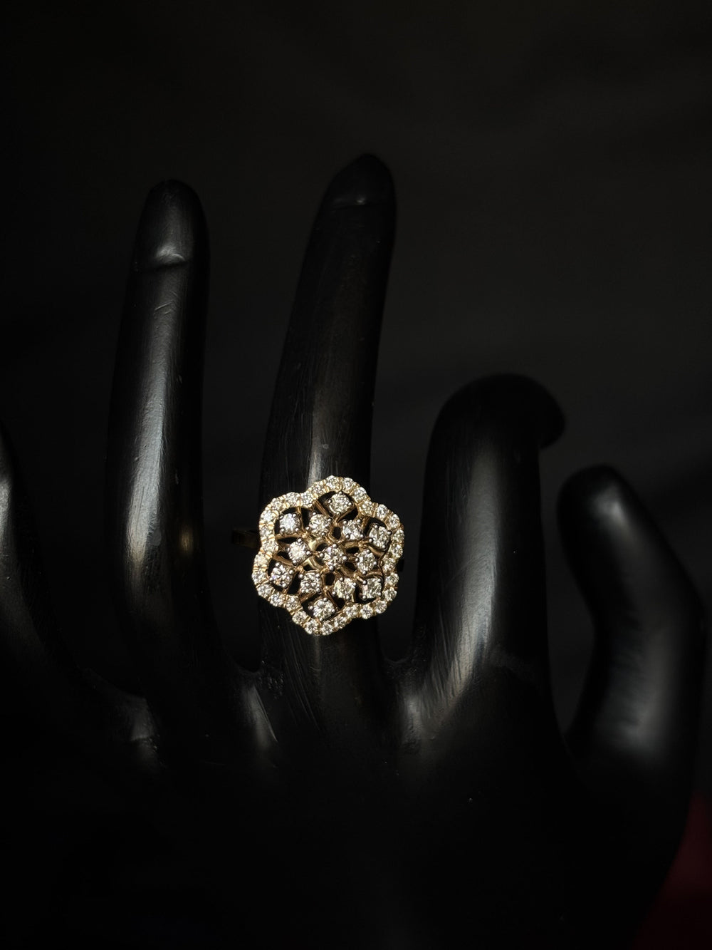14K Gold Diamond Statement Ring with IGI Certified 0.99 ct Diamonds, 4.672g Net Gold