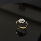 14K Gold Diamond Floral Ring with IGI Certified 0.25 ct Diamonds, 1.01g Net Gold