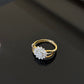 14K Gold Diamond Floral Ring with IGI Certified 0.25 ct Diamonds, 1.01g Net Gold