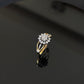 14K Gold Diamond Floral Ring with IGI Certified 0.25 ct Diamonds, 1.01g Net Gold