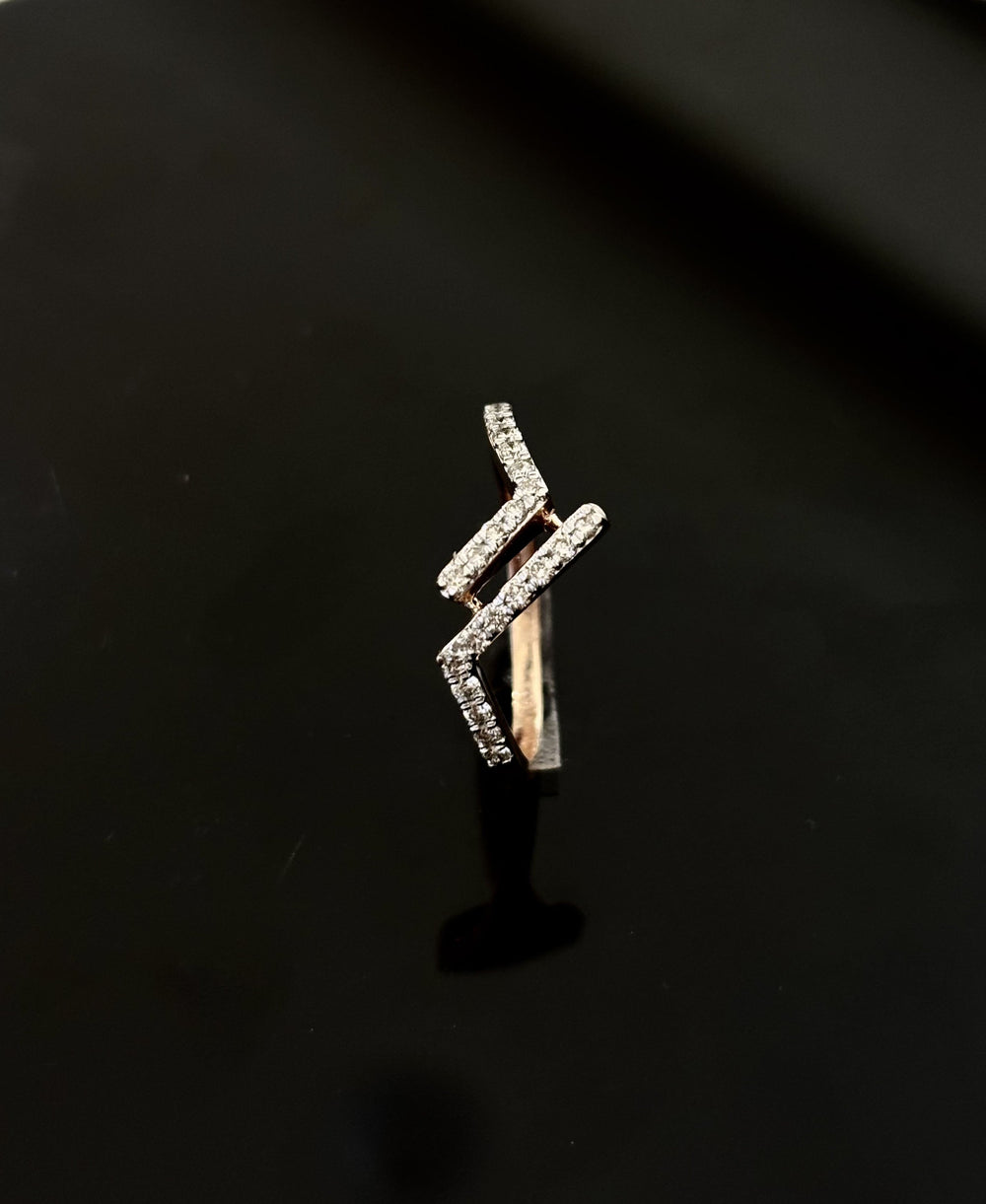 14K Gold Diamond Dual Cluster Ring with IGI Certified 0.29 ct Diamonds, 1.732g Net Gold
