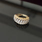 14K Gold Wide Diamond Band with IGI Certified 1.0 ct Diamonds, 3.99g Net Gold