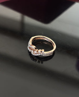 14K Gold Diamond Bypass Ring with IGI Certified 0.41 ct Diamonds, 3.008g Net Gold