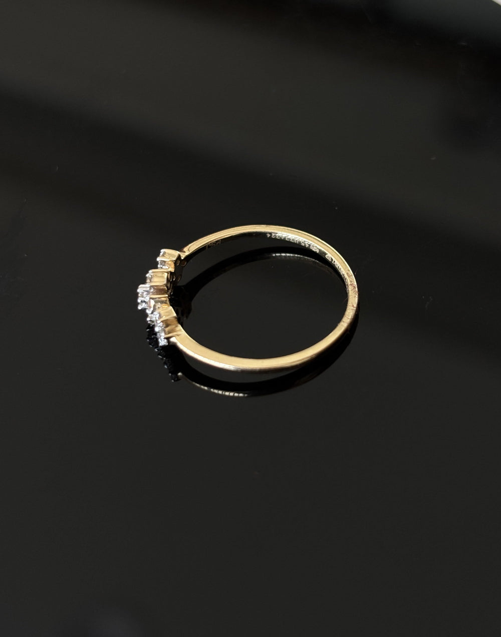 14K Gold Diamond Floral Ring with IGI Certified 0.21 ct Diamonds, 1.188g Net Gold
