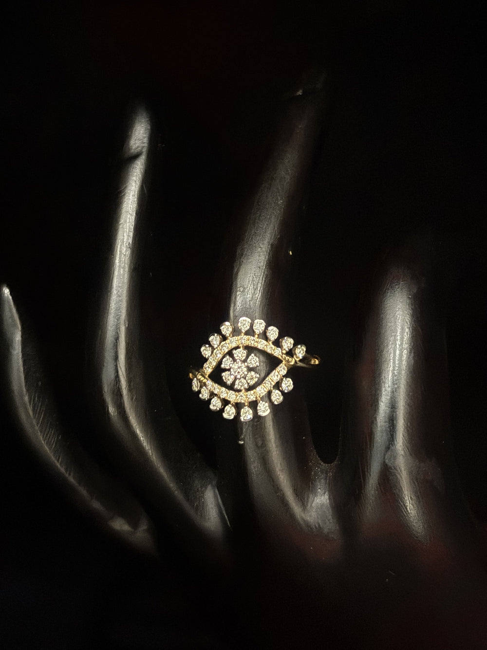 14K Gold Diamond Floral Bypass Ring with IGI Certified 0.51 ct Diamonds, 2.088g Net Gold