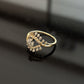 14K Gold Diamond Floral Bypass Ring with IGI Certified 0.51 ct Diamonds, 2.088g Net Gold