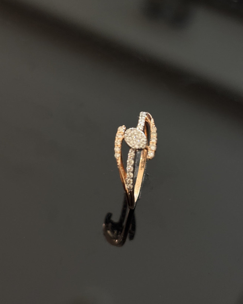 14K Gold Diamond Bypass Ring with IGI Certified 0.21 ct Diamonds, 1.808g Net Gold