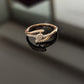 14K Gold Diamond Bypass Ring with IGI Certified 0.21 ct Diamonds, 1.808g Net Gold
