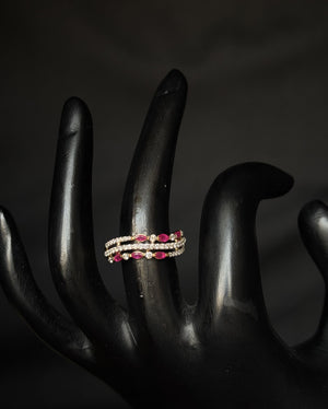 14K Gold Diamond Heart Cluster Multi-Band Ring with IGI Certified 0.36 ct Diamonds, 2.554g Net Gold