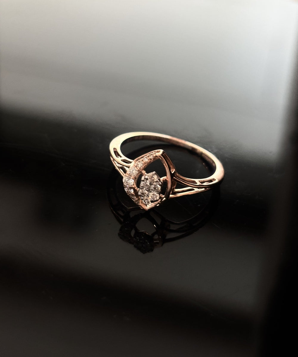 14K Gold Diamond Bypass Ring with IGI Certified 0.19 ct Diamonds, 1.562g Net Gold