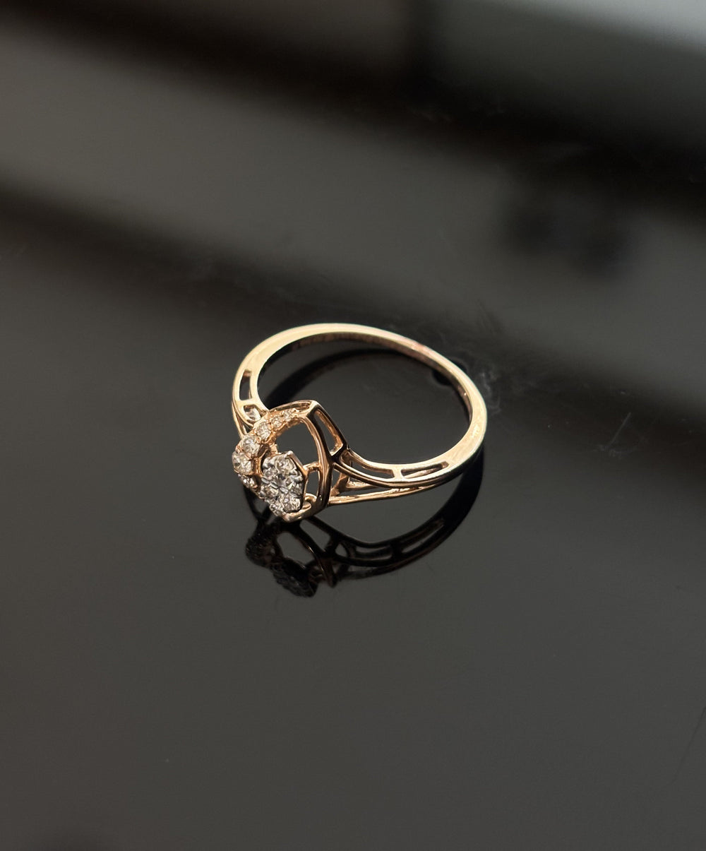 14K Gold Diamond Bypass Ring with IGI Certified 0.19 ct Diamonds, 1.562g Net Gold