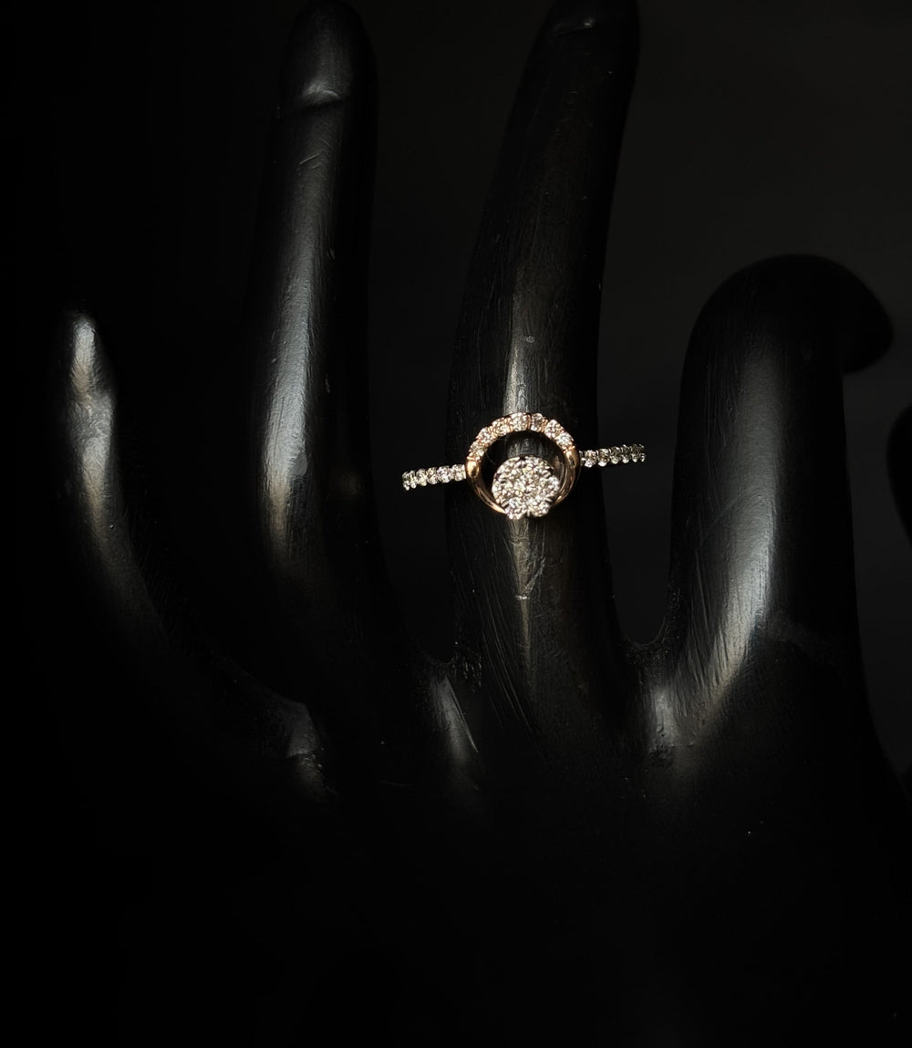 14K Gold Diamond Heart Cluster Ring with IGI Certified 0.38 ct Diamonds, 2.054g Net Gold