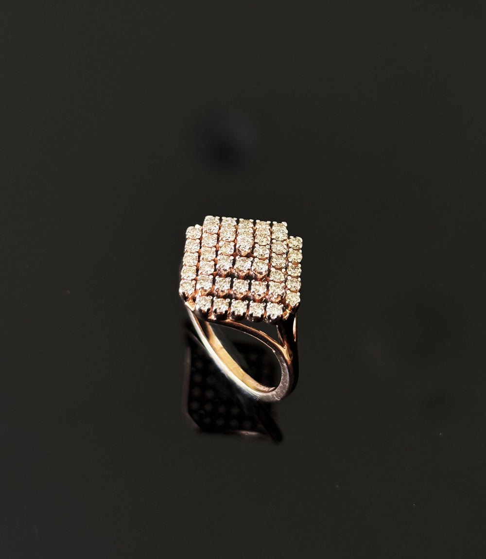 14K Gold Diamond Pave Statement Ring with IGI Certified 0.79 ct Diamonds, 4.072g Net Gold