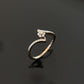 14K Gold Diamond Bypass Ring with IGI Certified 0.15 ct Diamonds, 1.73g Net Gold