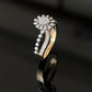 14K Gold Diamond Floral Cluster Ring with IGI Certified 0.46 ct Diamonds, 3.678g Net Gold