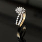 14K Gold Diamond Floral Cluster Ring with IGI Certified 0.46 ct Diamonds, 3.678g Net Gold
