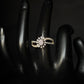 14K Gold Diamond Floral Cluster Ring with IGI Certified 0.46 ct Diamonds, 3.678g Net Gold