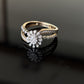 14K Gold Diamond Floral Cluster Ring with IGI Certified 0.46 ct Diamonds, 3.678g Net Gold