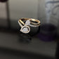 14K Gold Diamond Dual Cluster Bypass Ring with IGI Certified 0.39 ct Diamonds, 2.722g Net Gold