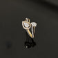 14K Gold Diamond Dual Cluster Bypass Ring with IGI Certified 0.39 ct Diamonds, 2.722g Net Gold