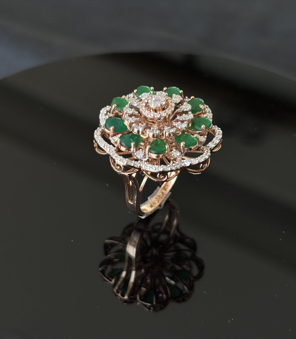 14K Gold Diamond Statement Ring with IGI Certified 1.42 ct Diamonds, 9.802g Net Gold