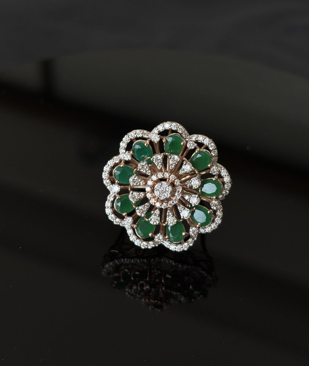 14K Gold Diamond Statement Ring with IGI Certified 1.42 ct Diamonds, 9.802g Net Gold