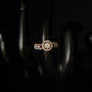 14K Gold Diamond Halo Cluster Ring with IGI Certified 0.61 ct Diamonds, 2.708g Net Gold