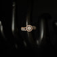 14K Gold Diamond Halo Cluster Ring with IGI Certified 0.61 ct Diamonds, 2.708g Net Gold