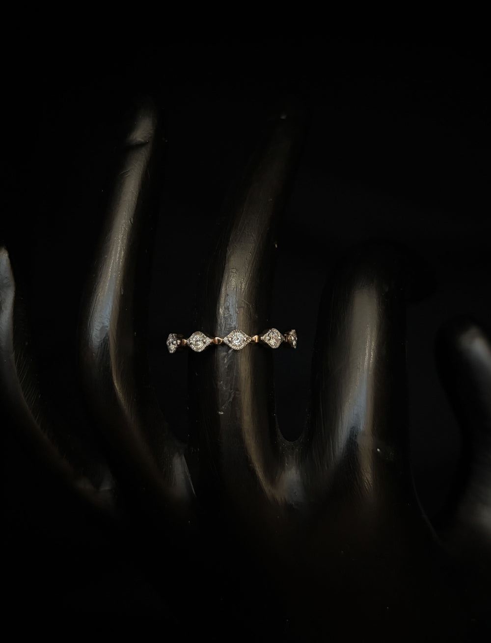 14K Gold Diamond Accented Band Ring with IGI Certified 0.14 ct Diamonds, 1.932g Net Gold