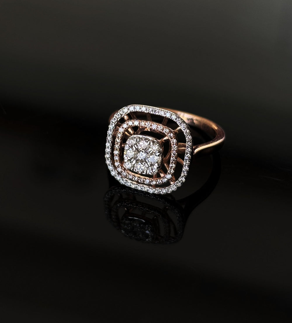 14K Gold Diamond Multi-Halo Ring with IGI Certified 0.57 ct Diamonds, 3.466g Net Gold
