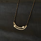 14K Gold Diamond Mangalsutra with Curved Pendant , IGI Certified 0.56 ct Diamonds, 3.4g Net Gold