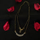 14K Gold Diamond Mangalsutra with Curved Pendant , IGI Certified 0.28 ct Diamonds, 3.064g Net Gold