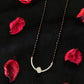 14K Gold Diamond Mangalsutra with Curved Bar Pendant , IGI Certified 0.35 ct Diamonds, 3.444g Net Gold