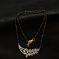 14K Gold Diamond Mangalsutra with Curved Bar Pendant , IGI Certified 0.35 ct Diamonds, 3.444g Net Gold
