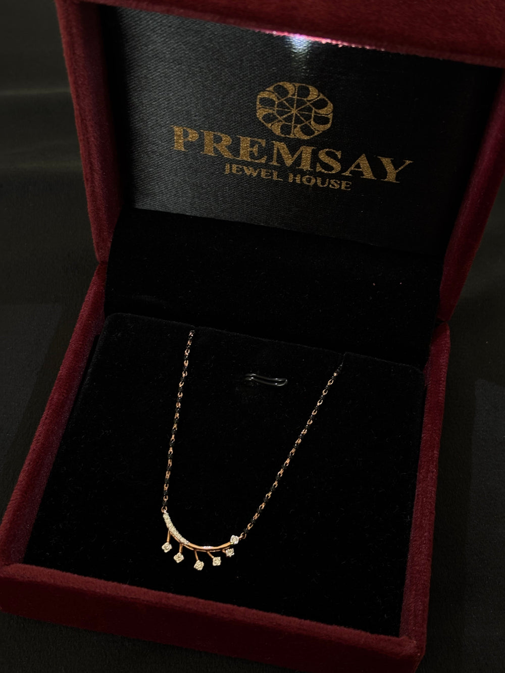 14K Gold Diamond Mangalsutra with Dainty Drops , IGI Certified 0.22 ct Diamonds, 3.00g Net Gold